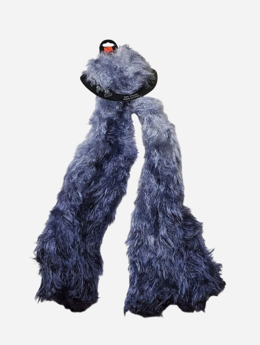 Vtg Magic Scarf Womens Fuzzy Ombre Blue Soft Deadstock Y2k Vintage Stretch Warm